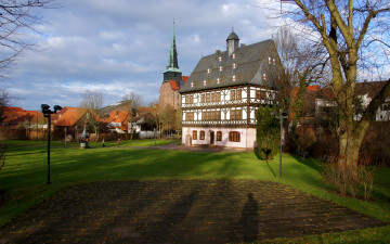 Картинка германия гибольдехаузен города здания дома улица деревья
