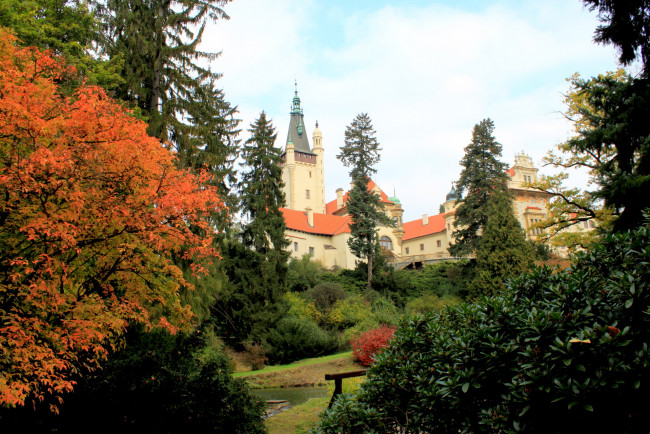 Обои картинки фото Чехия, pruhonice, замок, города, дворцы, замки, крепости