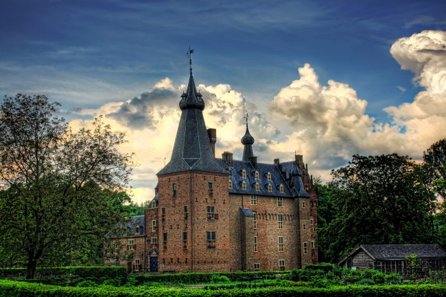 Обои картинки фото замок, doorwerth, нидерланды, города, дворцы, замки, крепости