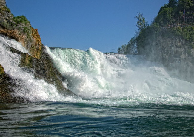 Обои картинки фото rhine, falls, switzerland, природа, водопады, рейнский, водопад, швейцария, поток, скалы