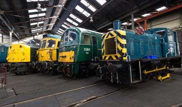 обоя class 40,  class 33,  class 71 & class 03 at barrow hil, техника, локомотивы, депо