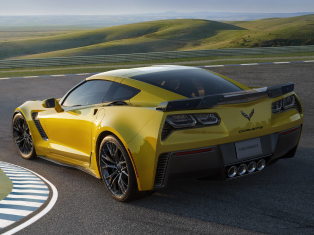 Обои картинки фото автомобили, corvette, stingray, z06, желтый
