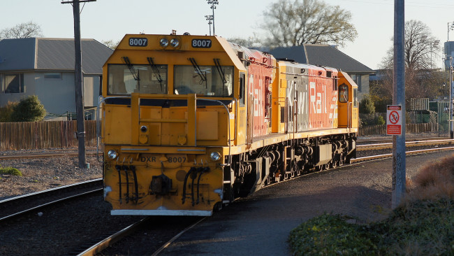 Обои картинки фото kiwirail dxr 8007 locomotive, техника, локомотивы, железная, дорога, локомотив, рельсы