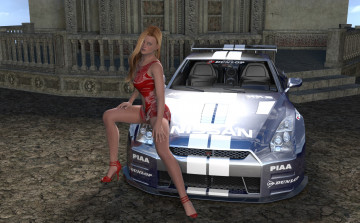 Картинка автомобили 3d+car&girl девушка взгляд фон автомобиль