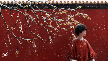 Картинка фэнтези _ghost+blade+ +призрачный+клинок девушка стена дерево снег