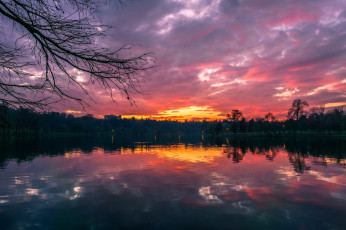 Картинка природа восходы закаты отражение закат озеро