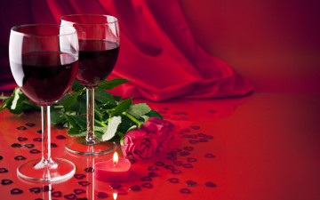 Картинка праздничные день+святого+валентина +сердечки +любовь valentine's day love heart romantic любовь подарок розы вино бокалы