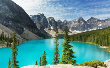 Картинка природа реки озера moraine lake banff national park canada landscape озеро лес