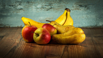 Картинка еда фрукты +ягоды яблоки бананы груши
