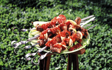 Картинка еда шашлык +барбекю шампуры кетчуп мясо