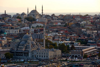 Картинка города стамбул турция мечети дома панорама