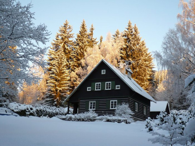 Обои картинки фото разное, сооружения, постройки, дом, снег, зима