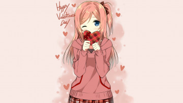 Картинка аниме день+святого+валентина фон взгляд девушка