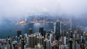 Картинка города гонконг+ китай панорама гонконг