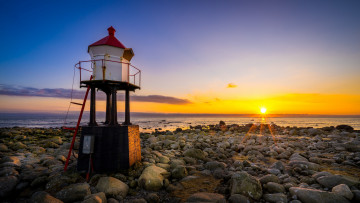Картинка природа маяки norway побережье naerland море норвегия маяк закат rogaland