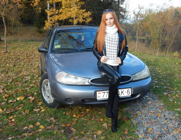 Обои картинки фото автомобили, -авто с девушками, ford, mondeo