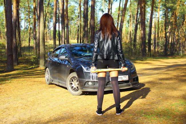 Обои картинки фото автомобили, -авто с девушками, chevrolet, cruze