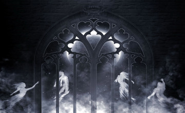 Картинка фэнтези призраки привидения окно луна