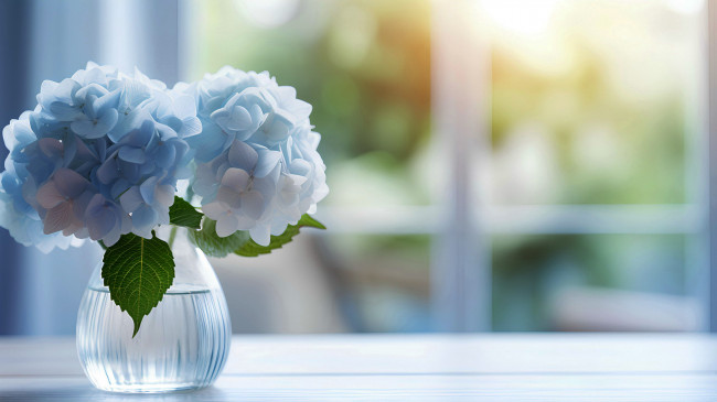 Обои картинки фото 3д графика, цветы , flowers, ваза, гортензия, букет