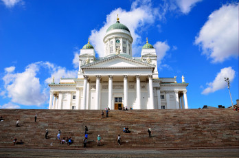 обоя города, хельсинки, финляндия, лестница, здание, колонны