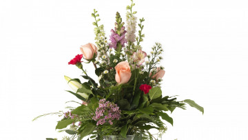 Картинка цветы букеты композиции розы гвоздика альстромерия