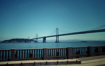 Картинка города мосты набережная река мост oakland+bay+bridge san+francisco california