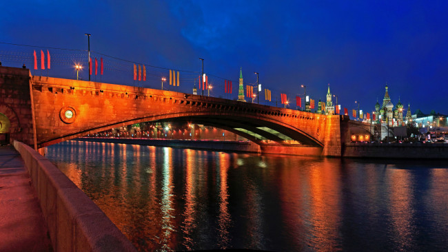 Обои картинки фото большой, москворецкий, мост, города, москва, россия, река