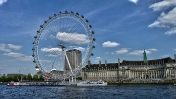 Картинка noria+en+londres города лондон+ великобритания река аттракцион