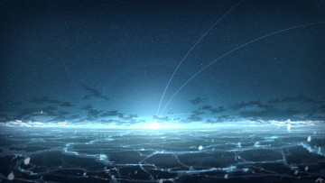 Картинка аниме пейзажи +природа комета