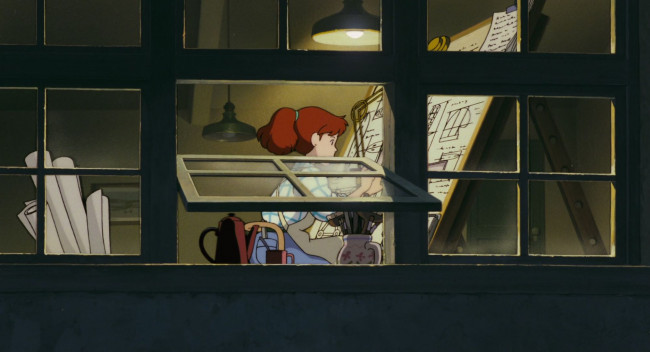 Обои картинки фото аниме, unknown,  другое , девушка, окно, чертеж