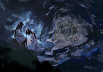 Картинка аниме mo+dao+zu+shi вэй усянь лань ванцзи пещера