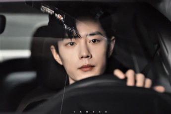 Картинка мужчины xiao+zhan актер лицо машина руль