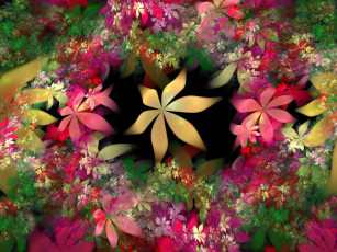 Картинка 3д графика flowers цветы узор цвета фон