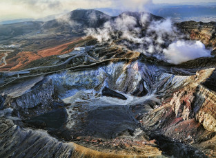 Картинка природа стихия остров кюсю Япония вулкан лава