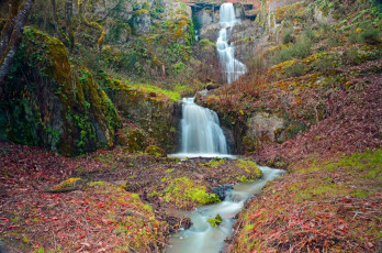 Картинка природа водопады каскад осень