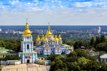 обоя города, киев , украина, красота, собор, панорама
