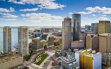 Картинка boston +massachusetts +usa города -+панорамы massachusetts usa bay бостон массачусетс сша массачусетский залив побережье панорама здания небоскрёбы