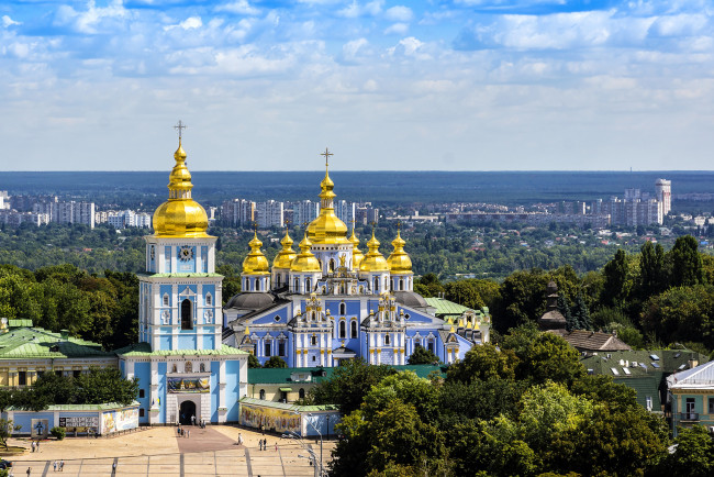 Обои картинки фото города, киев , украина, красота, собор, панорама