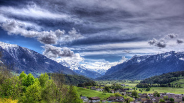 Картинка города -+пейзажи швейцария весенний горный пейзаж из кальтбрунн
