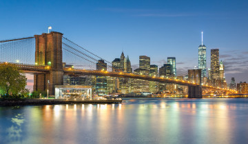 Картинка brooklyn+bridge++new+york+city города нью-йорк+ сша пролив мост