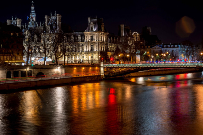 Обои картинки фото города, париж , франция, река, мост