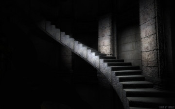 Картинка 3д графика realism реализм стена лестница