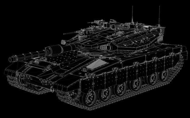 Обои картинки фото техника, 3d, боевой, меркава, merkava-iiid, фон, танк