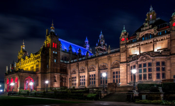 Картинка города -+огни+ночного+города художественная галерея и музей келвингроув вечером шотландия