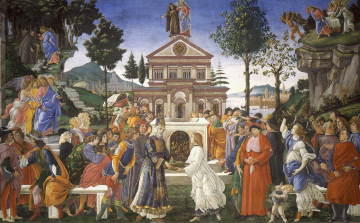 Картинка рисованное религия картина сандро боттичелли мифология три искушения христа