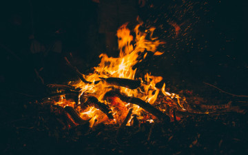 Картинка природа огонь пламя поленья