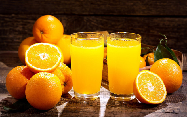 Обои картинки фото еда, напитки,  сок, апельсины, сок, апельсиновый, бокалы