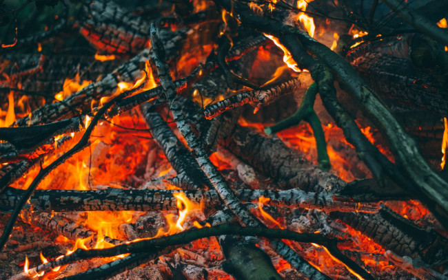 Обои картинки фото природа, огонь, пламя, поленья