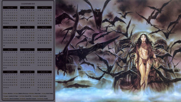 Картинка календари фэнтези девушка мышь