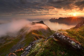 Картинка природа восходы закаты пейзаж восход горы солнце норвегия